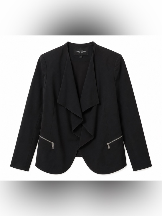Lafayette 148 New York Jackets & Blazers - Lafayette 148 Black Drape Open Front Jacket- 14